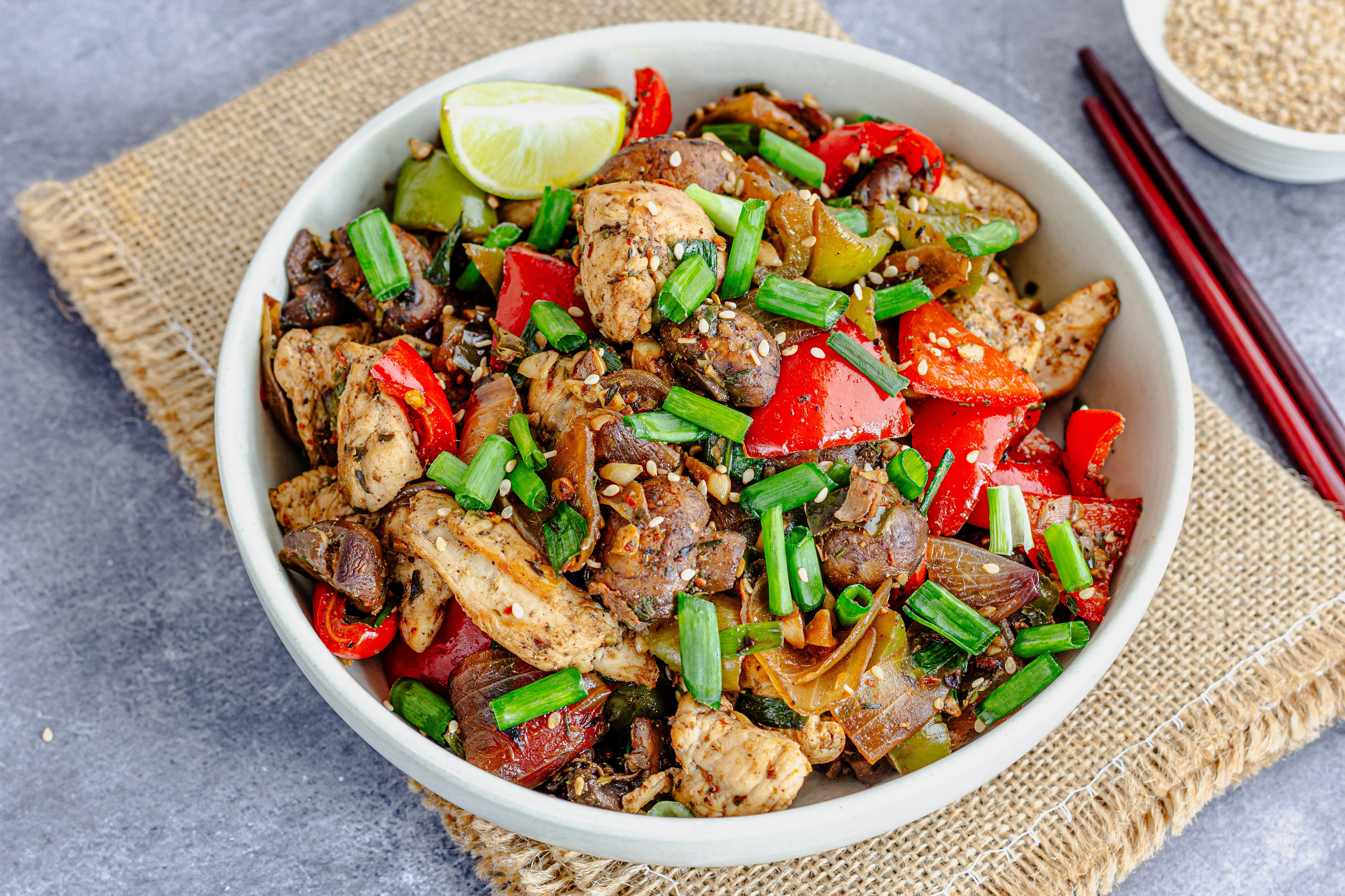 Chicken Fajita  Bowl with Cilantro Lime Quinoa